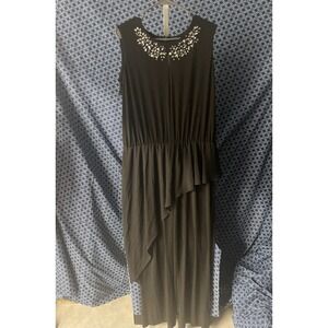 Susan Graver Artisan Jumpsuit Black Liquid Knit Sz XL Women's NWT